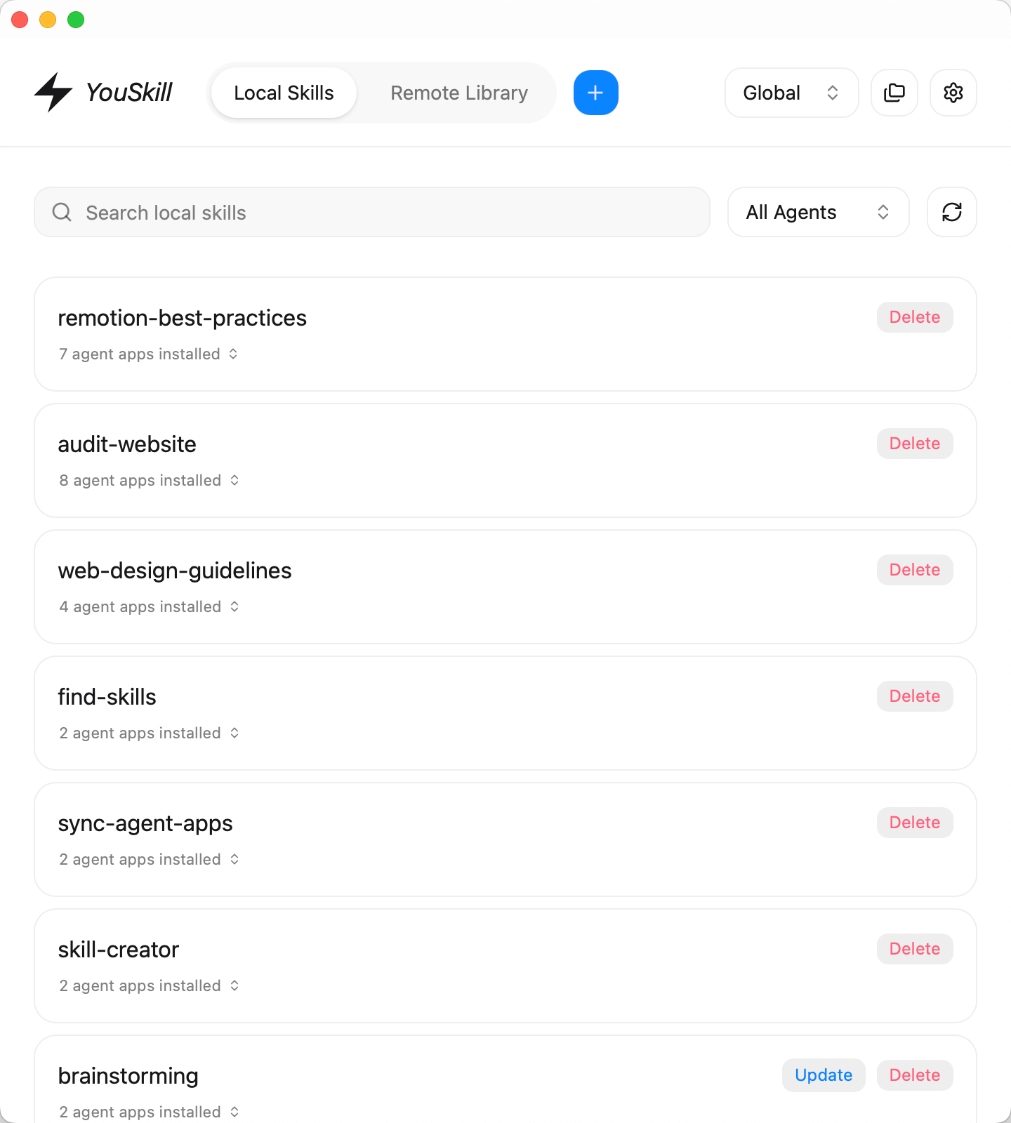 YouSkill desktop interface 1